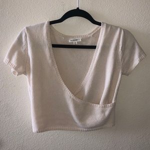 Knit v-neck plunge top